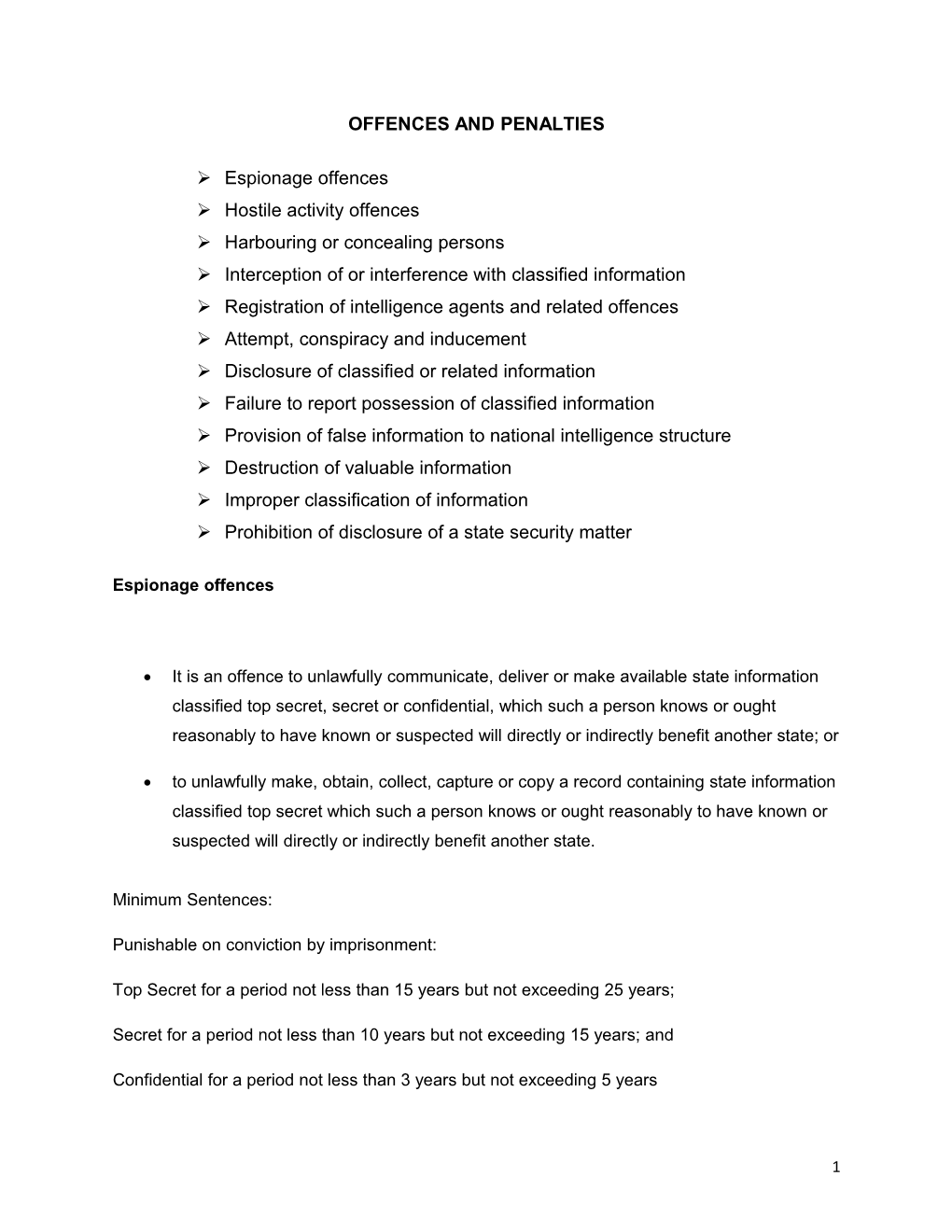 Offences and Penalties