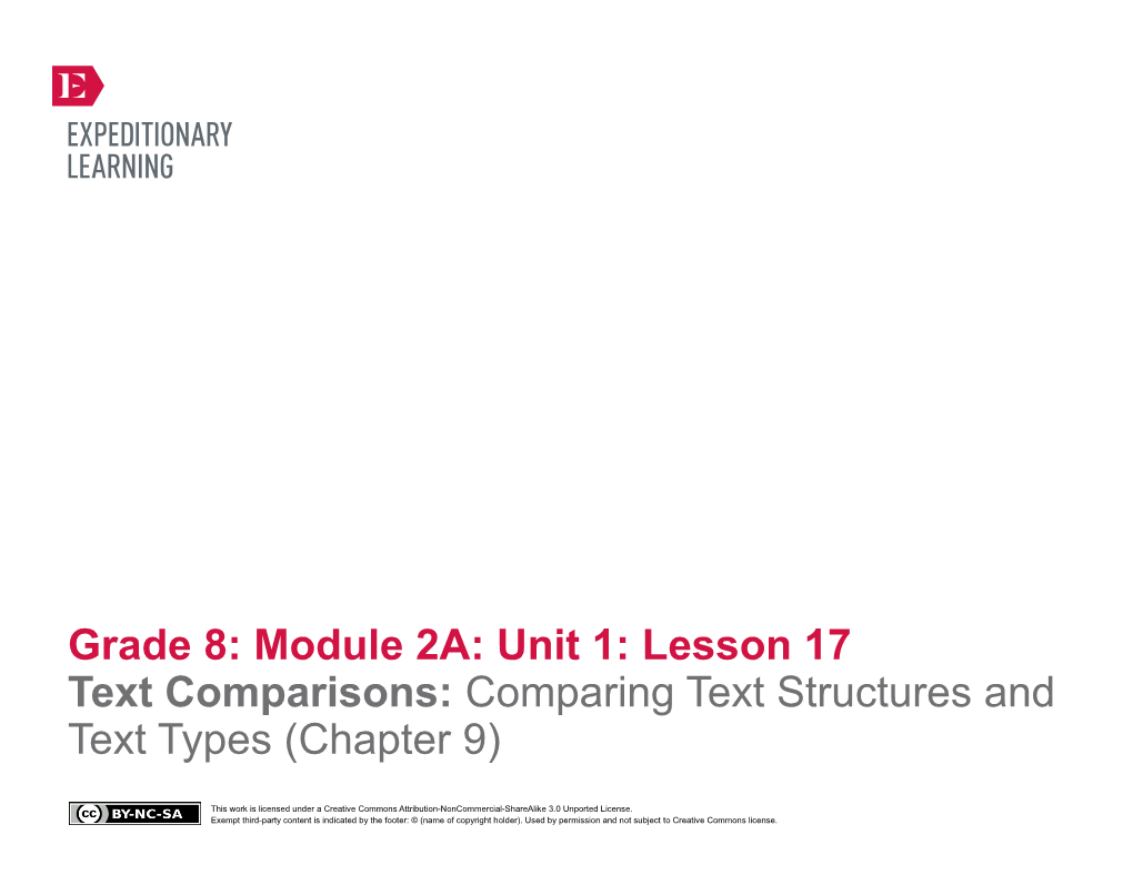 Comparing Text Structures and Text Types (Chapter 9)