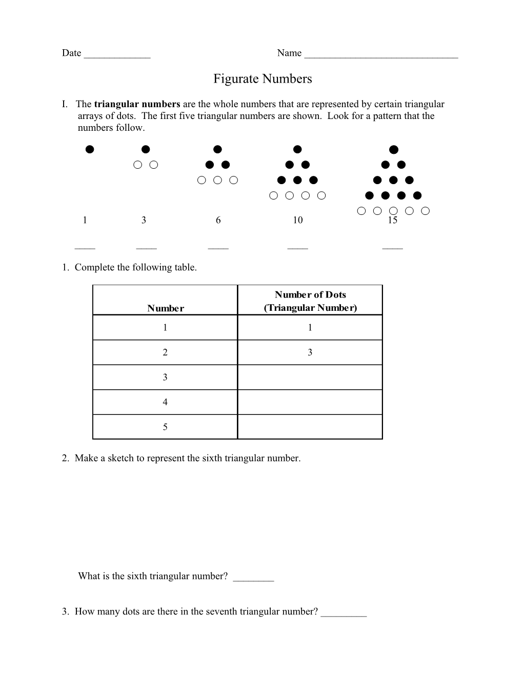 Figurate Numbers