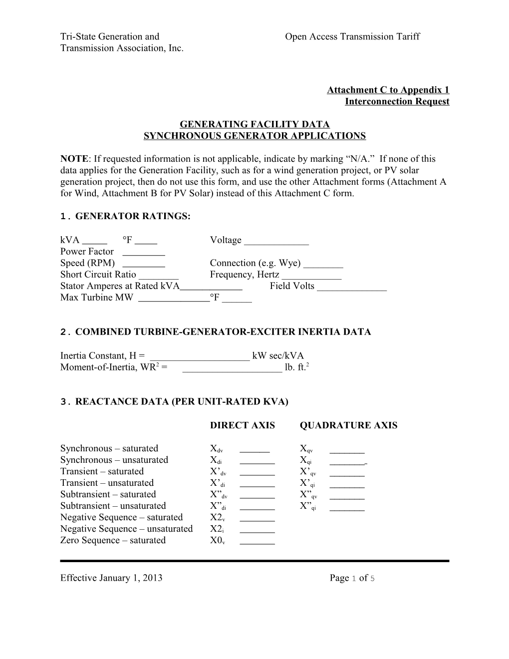 Tri-State Generation Andopen Access Transmission Tariff