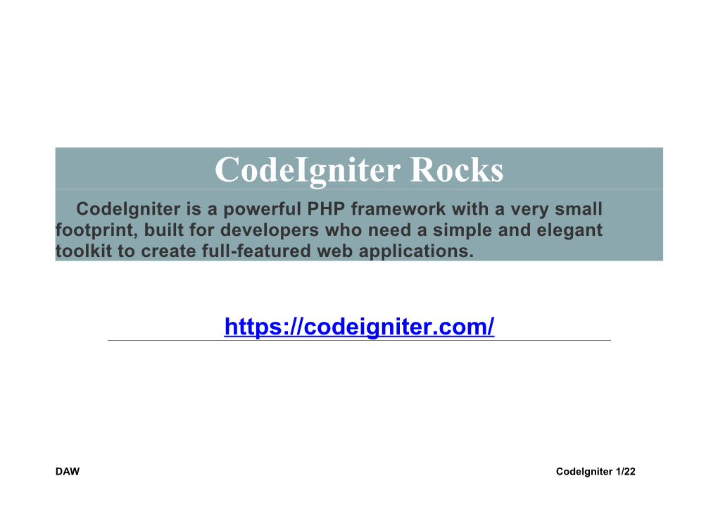Codeigniter Rocks