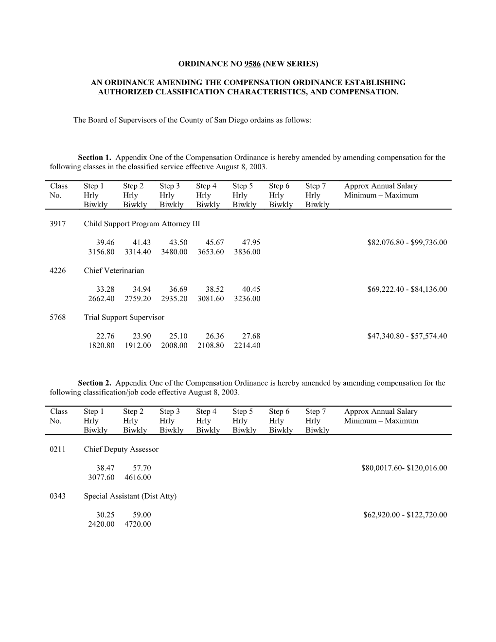 Ordinance No 9586 (New Series)