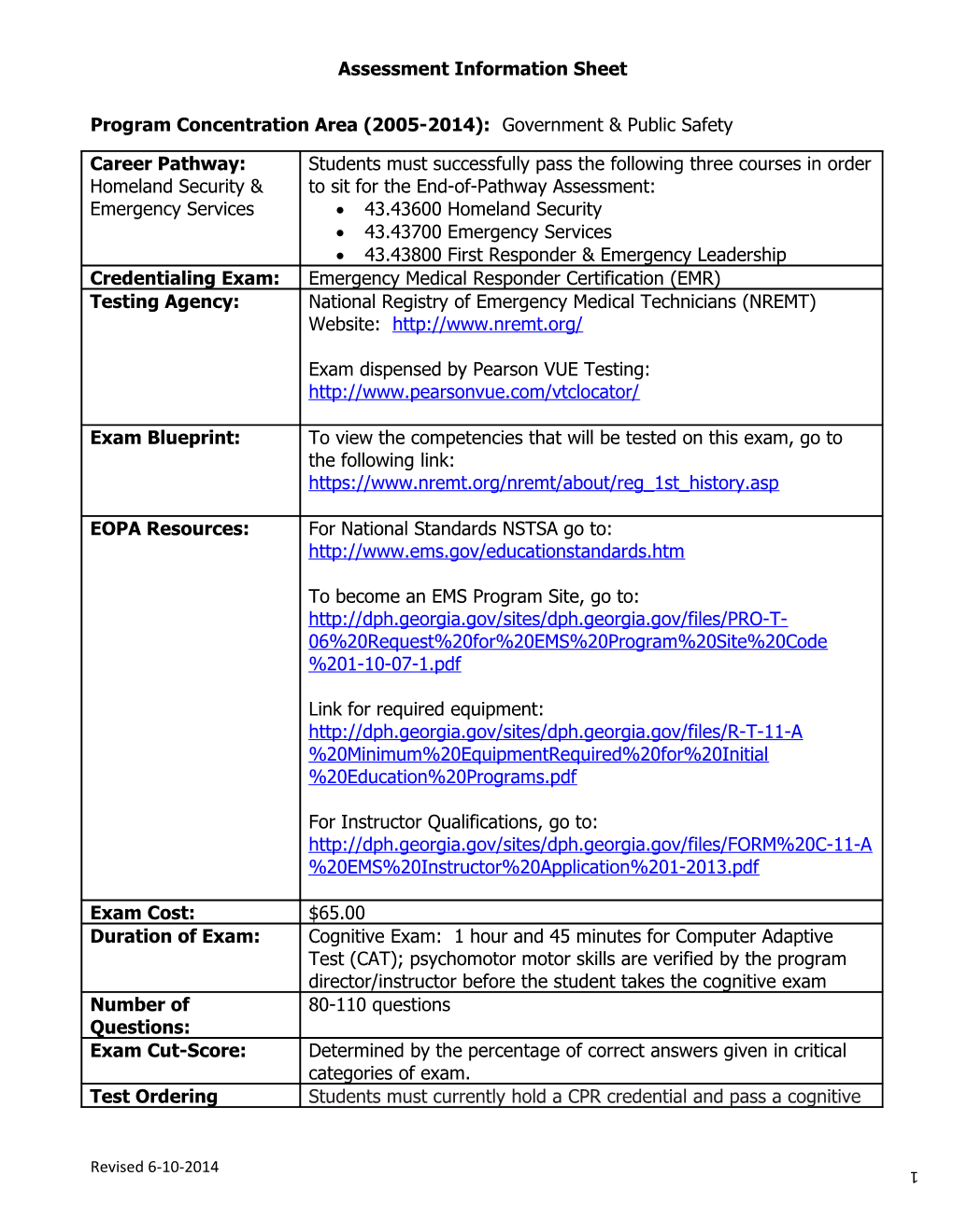 Program Concentration Area: Healthcare Science s1