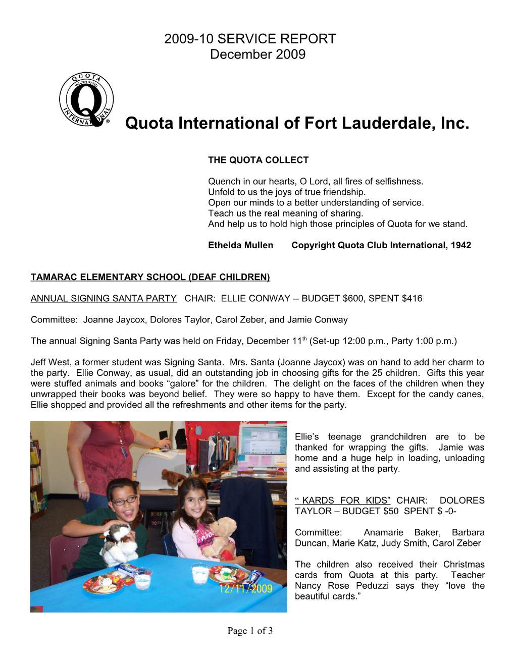 Quota International of Fort Lauderdale, Inc