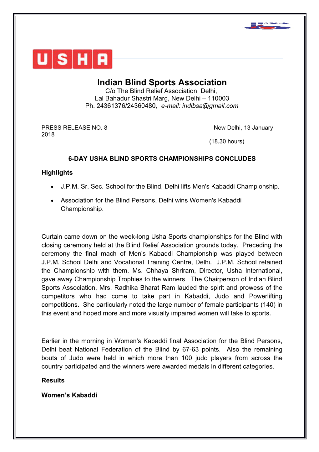 Indian Blind Sports Association