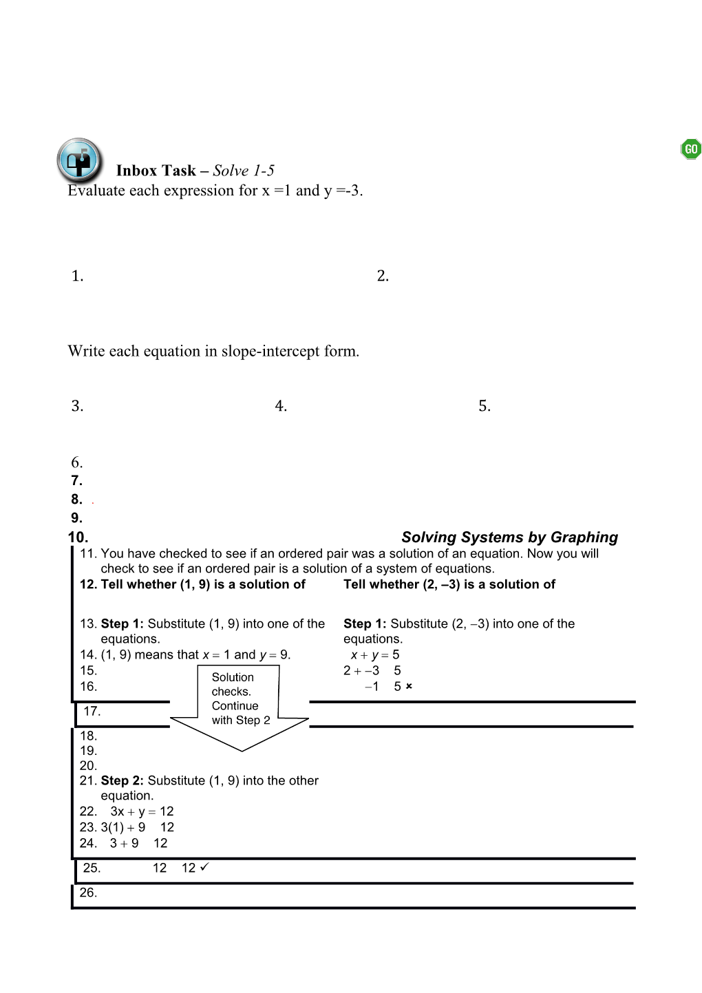 Evaluate Each Expression for X =1 and Y =-3