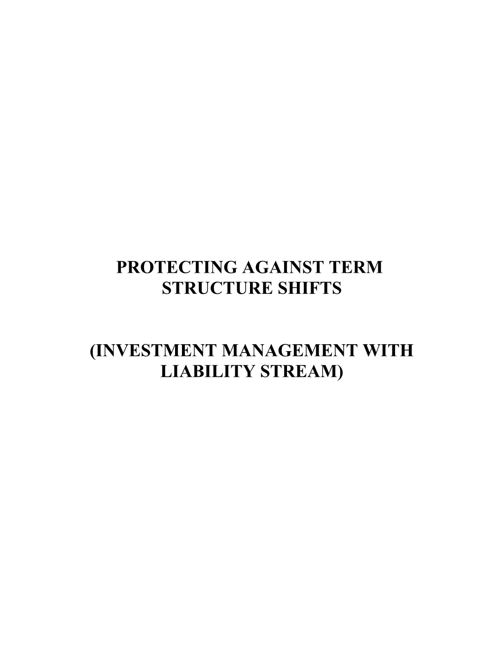 Investment Management with Liability Stream
