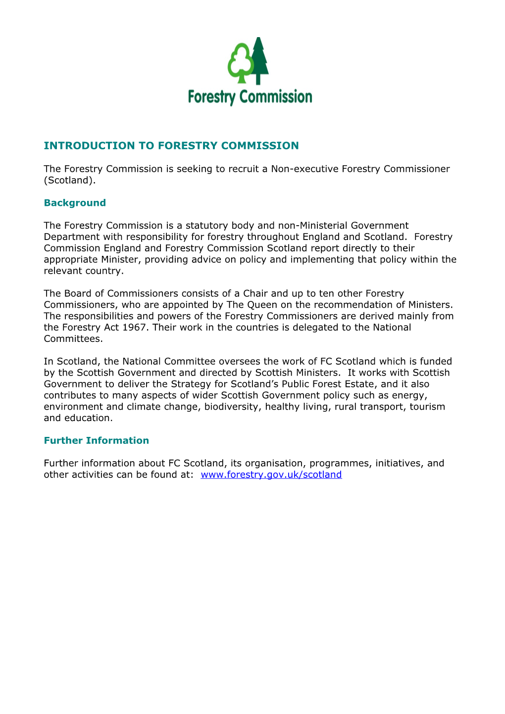 Introduction to Forestry Commission