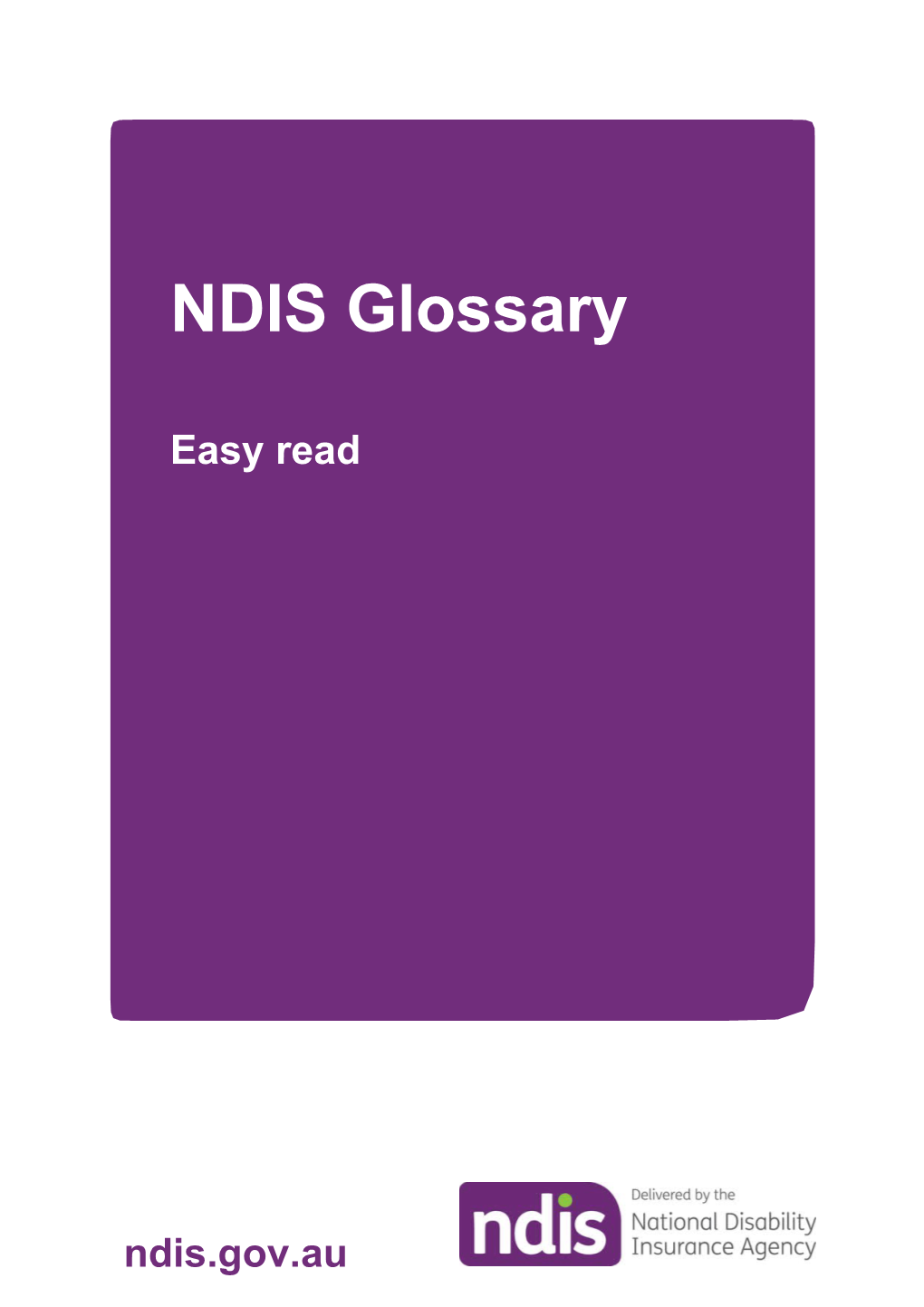 This Document Explains Words Used in the NDIS