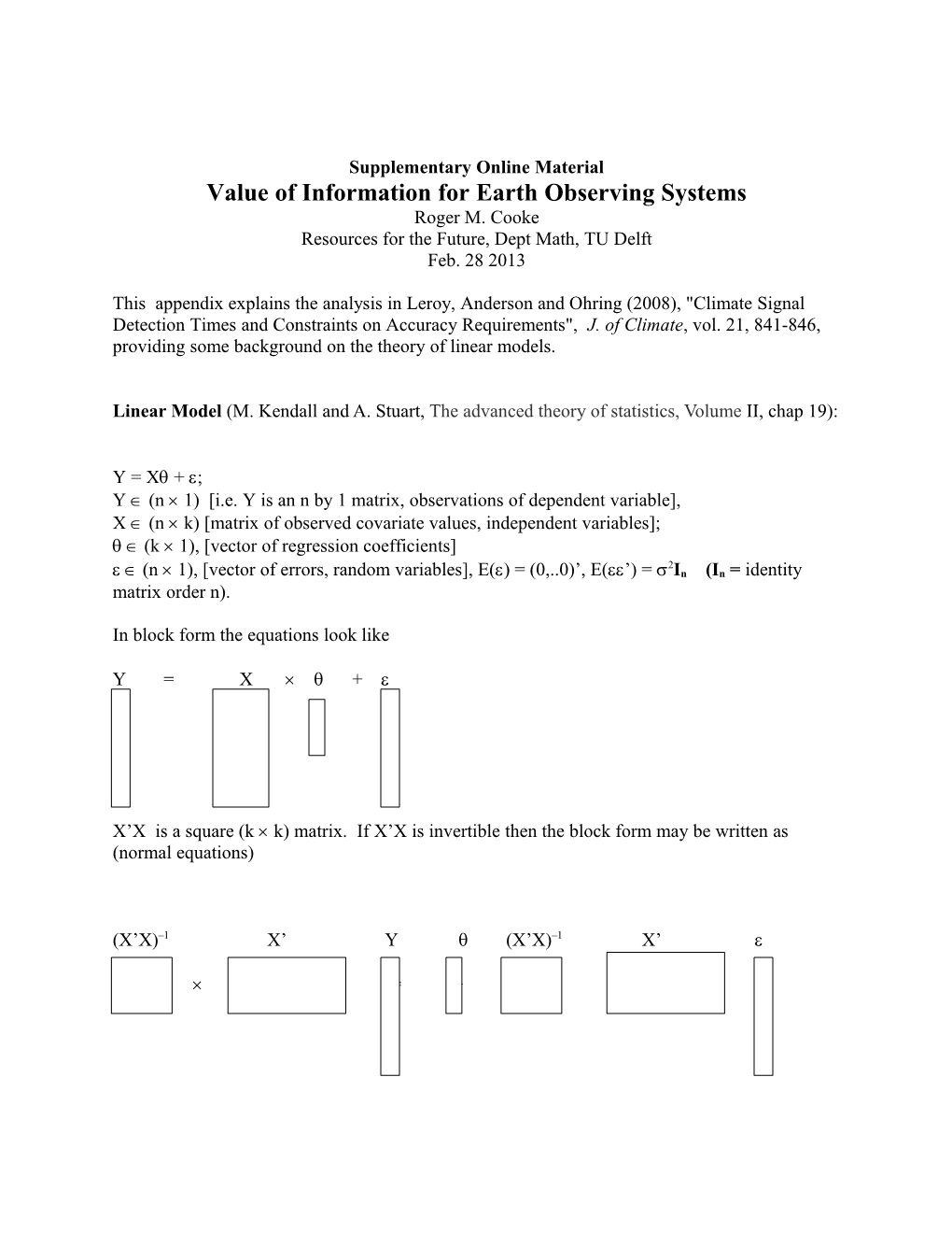 Value of Information for Earth Observing Systems