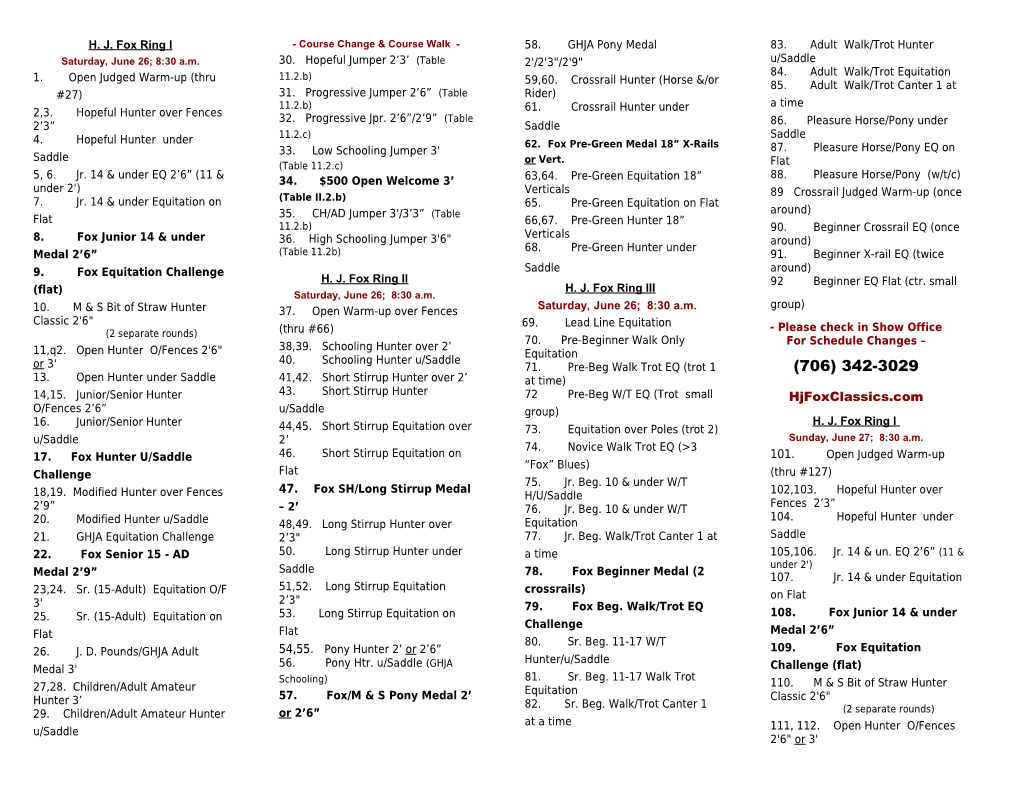 1. Open Judged Warm-Up (Thru #27)