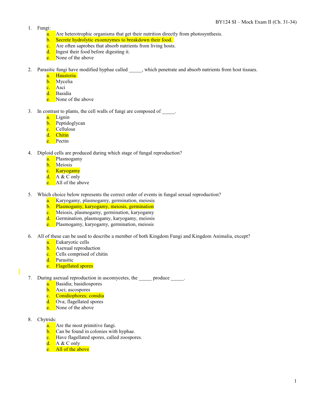 BY124 SI Mock Exam II (Ch. 31-34)