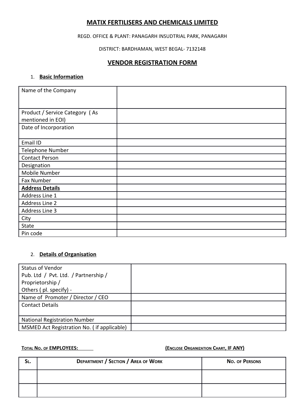 Matix Fertilisers and Chemicals Limited