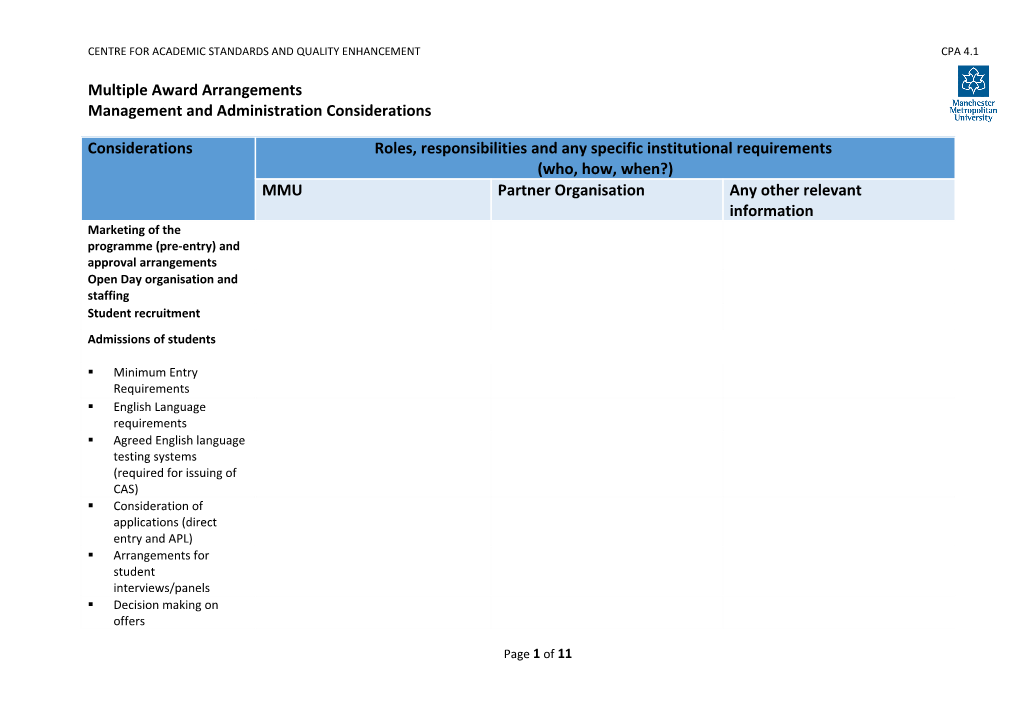 Centre for Academic Standards and Quality Enhancement Cpa 4.1