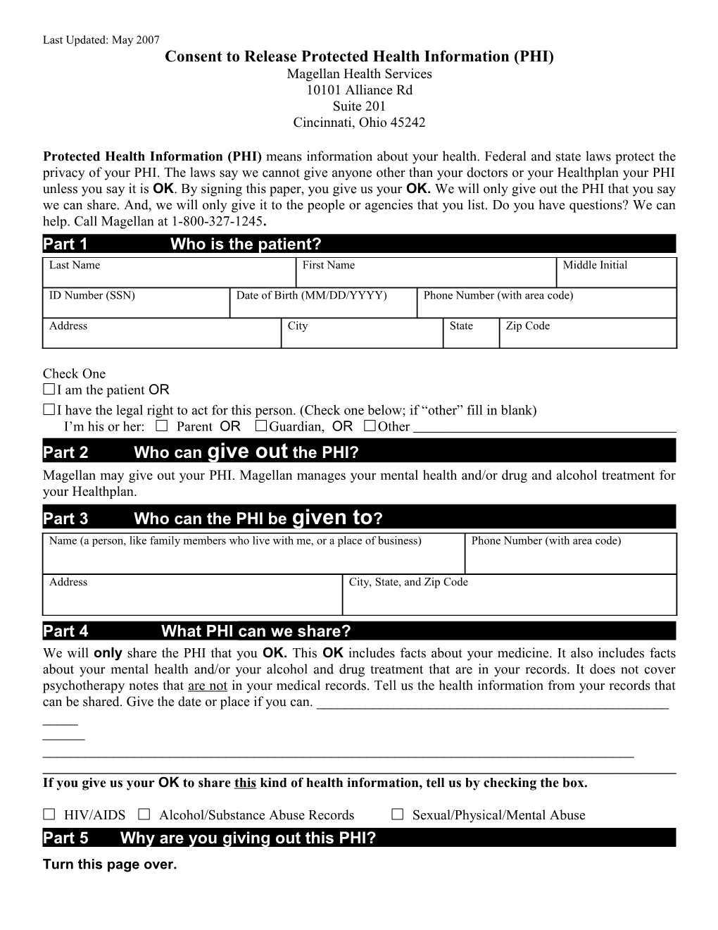 Corp-Authorization Form (AUD) - Medicaid