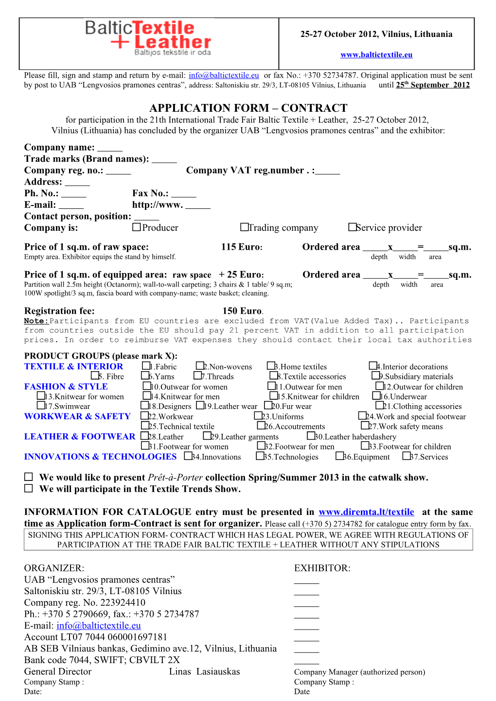 Application Form Contract