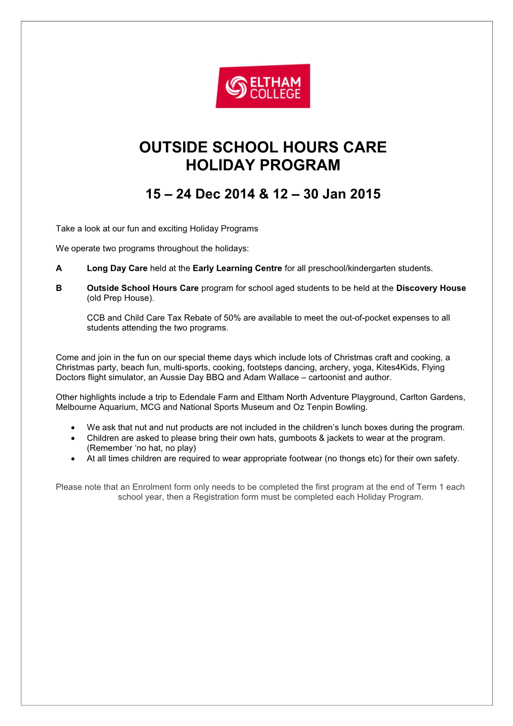 Outside School Hours Care