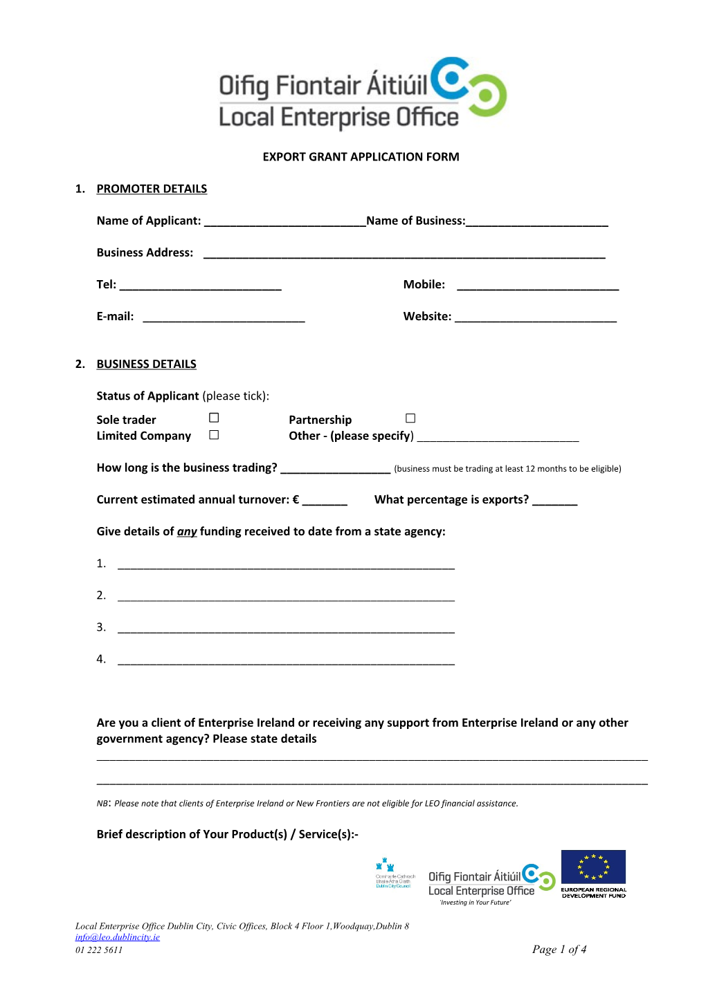 Grant Application Form - 2005