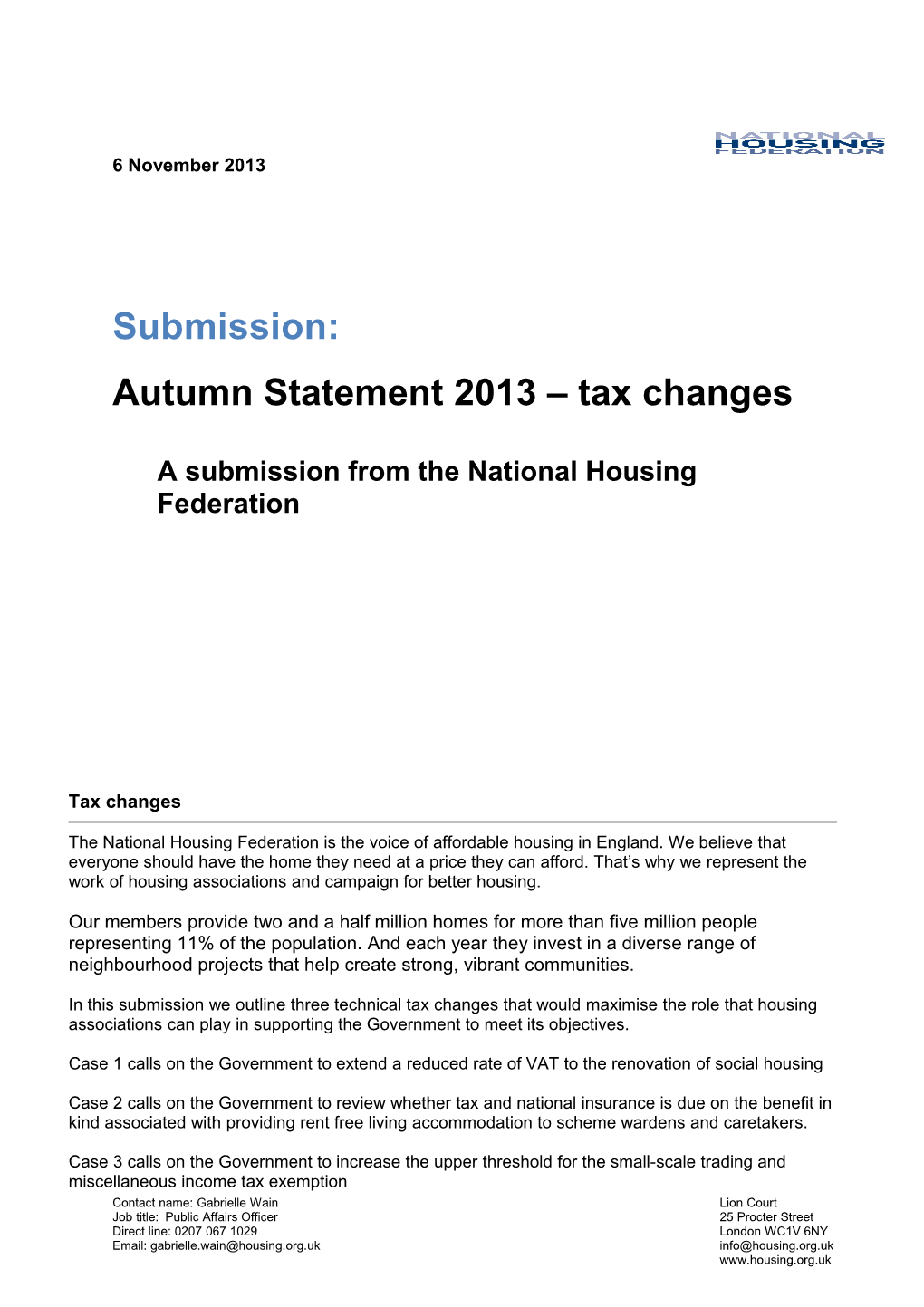 Autumn Statement 2013 Tax Changes