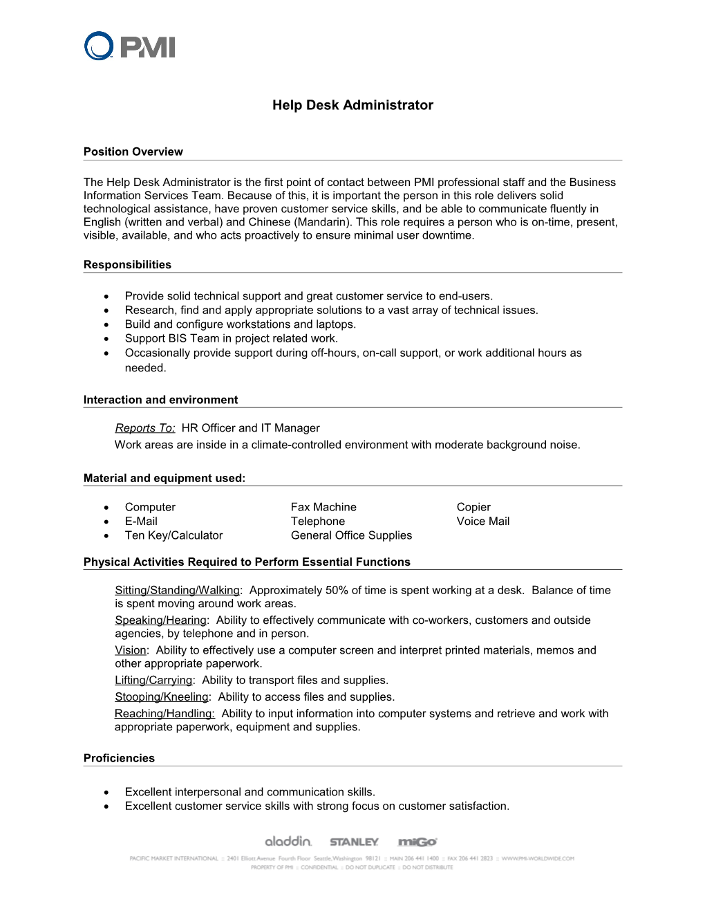 Help Desk Administrator