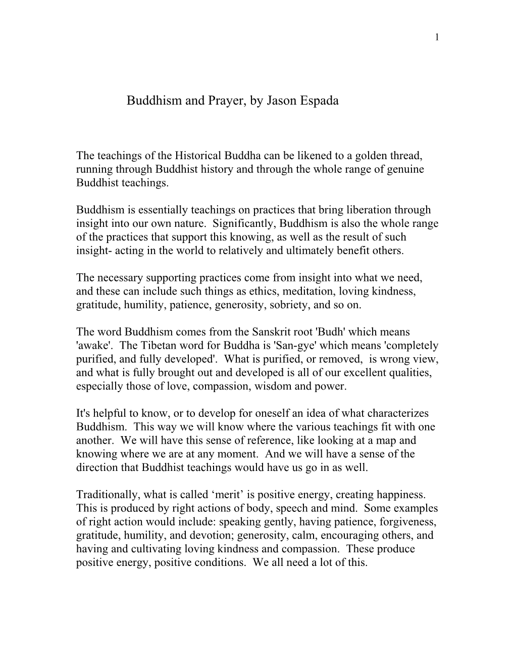 Buddhism and Prayer