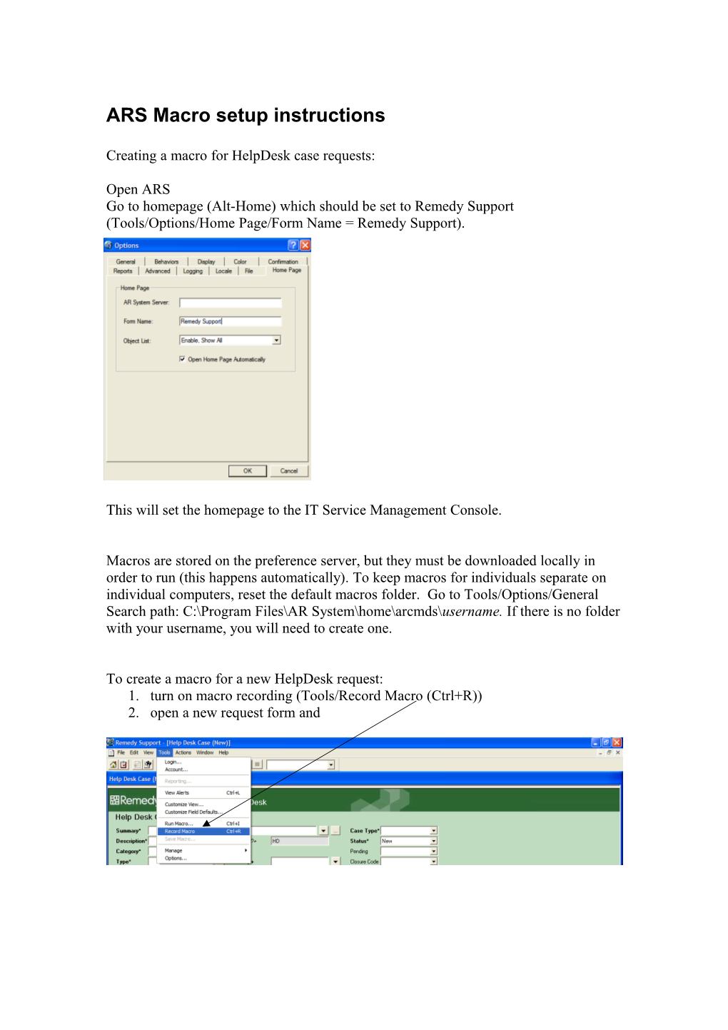 ARS Macro Setup Instructions