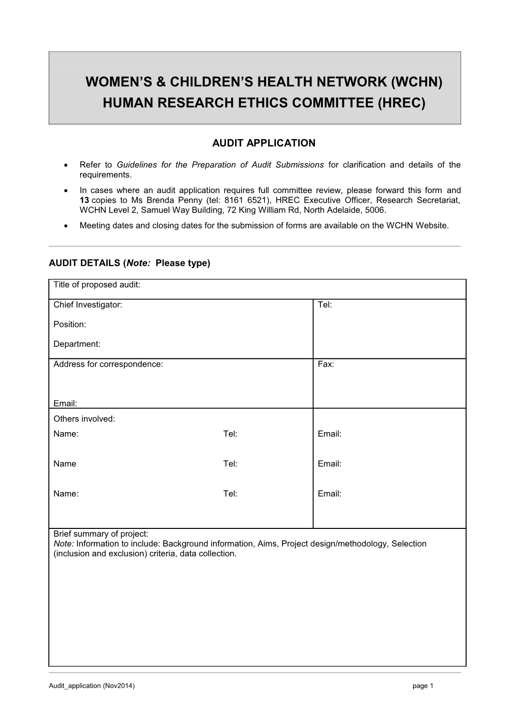 Women S & Children S Health Network (Wchn)