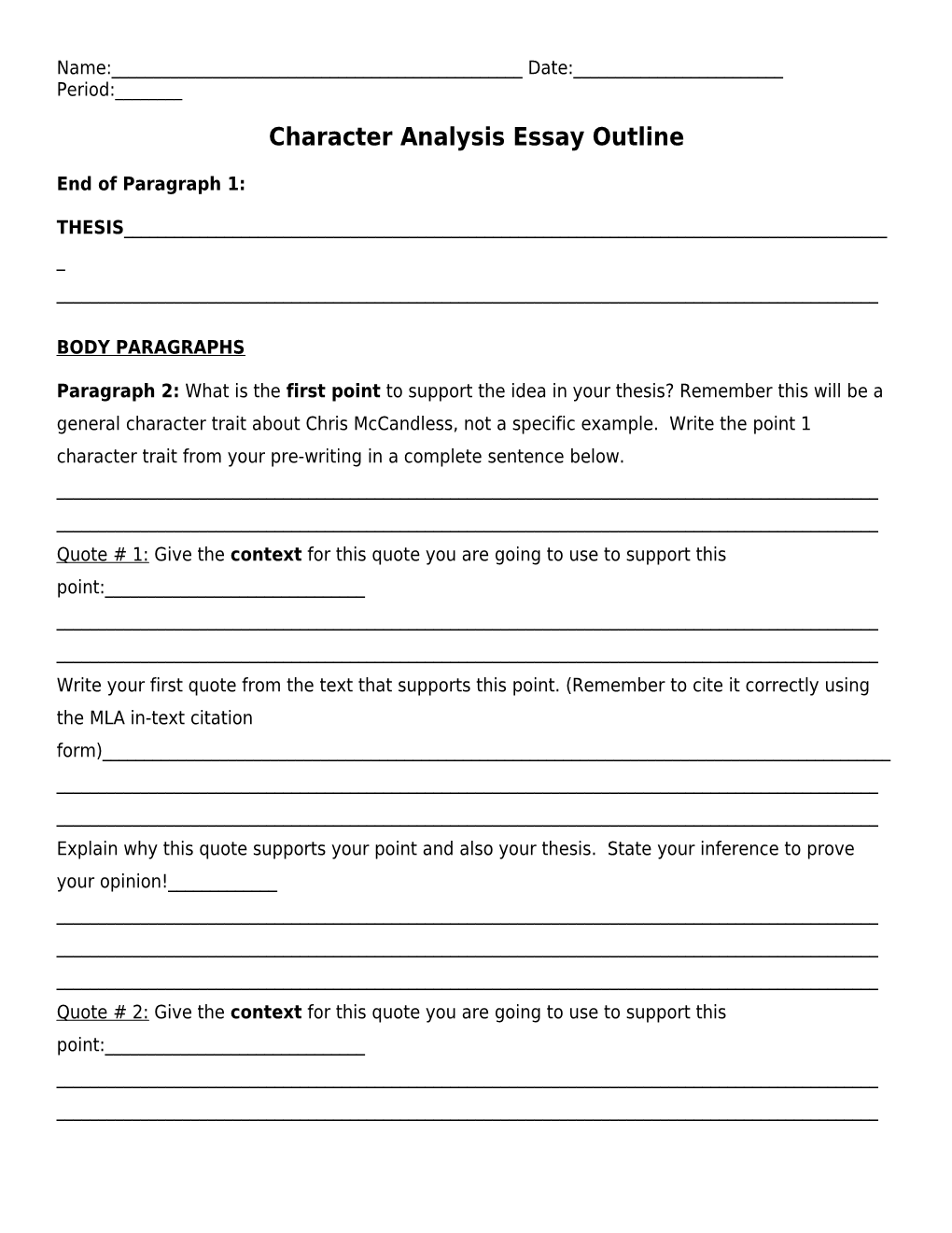 Analytical Paper Outline