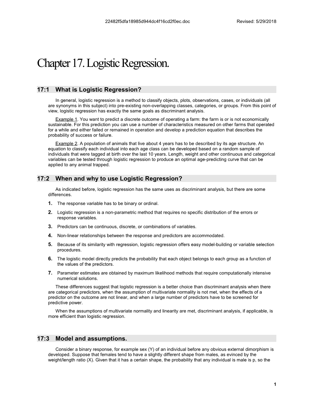 17:1 What Is Logistic Regression?