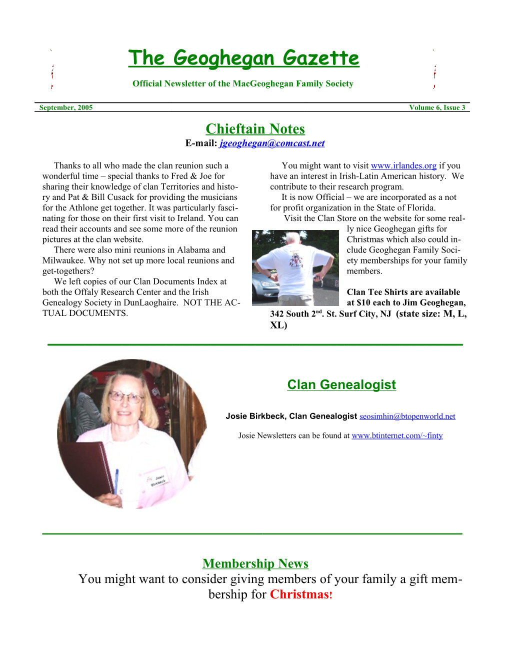 The Geoghegan Gazette