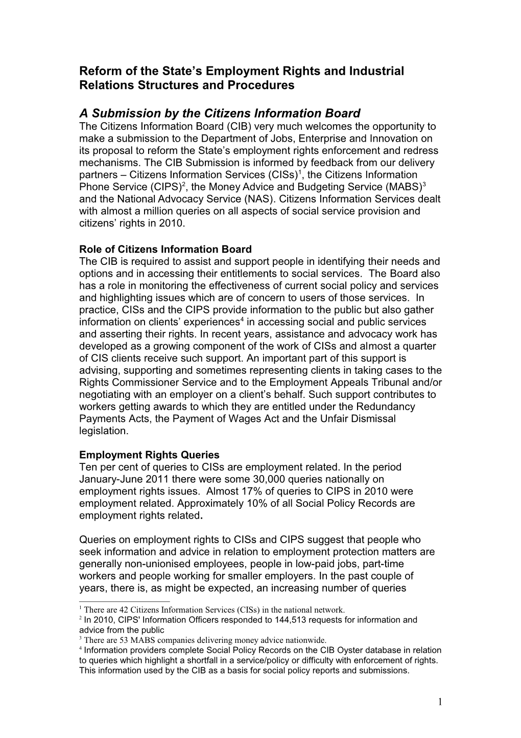 Reform of the State S Employment Rights and Industrial Relations Structures and Procedures