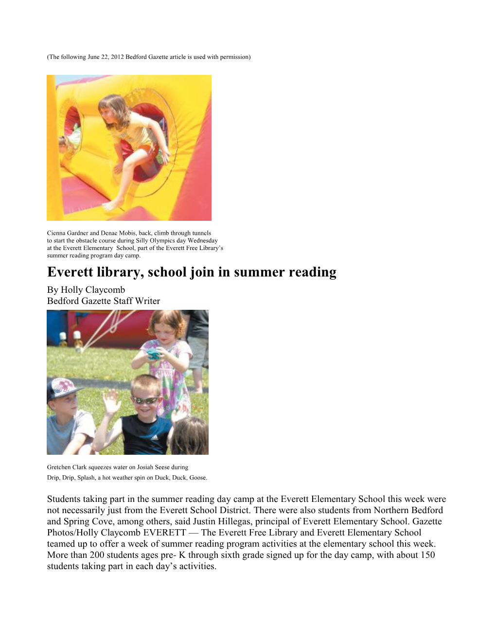 Everett Library, School Join in Summer Reading