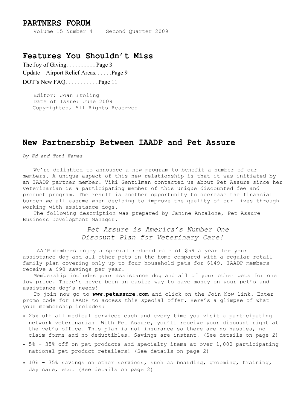 New Partnership Between IAADP and Pet Assure