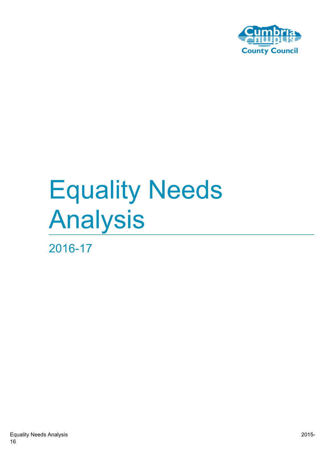 Equality Needs Analysis January 2012