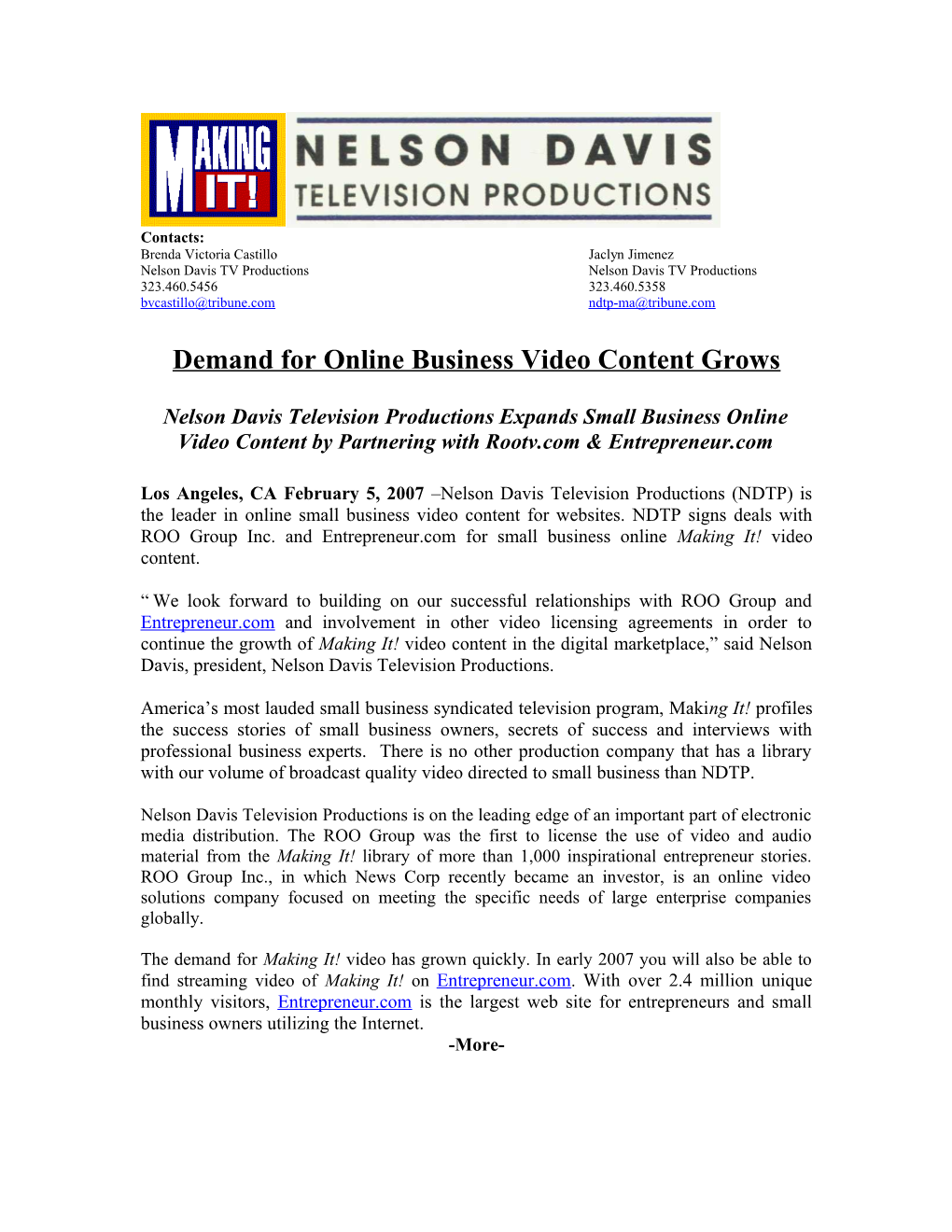 Demand for Online Business Video Content Grows