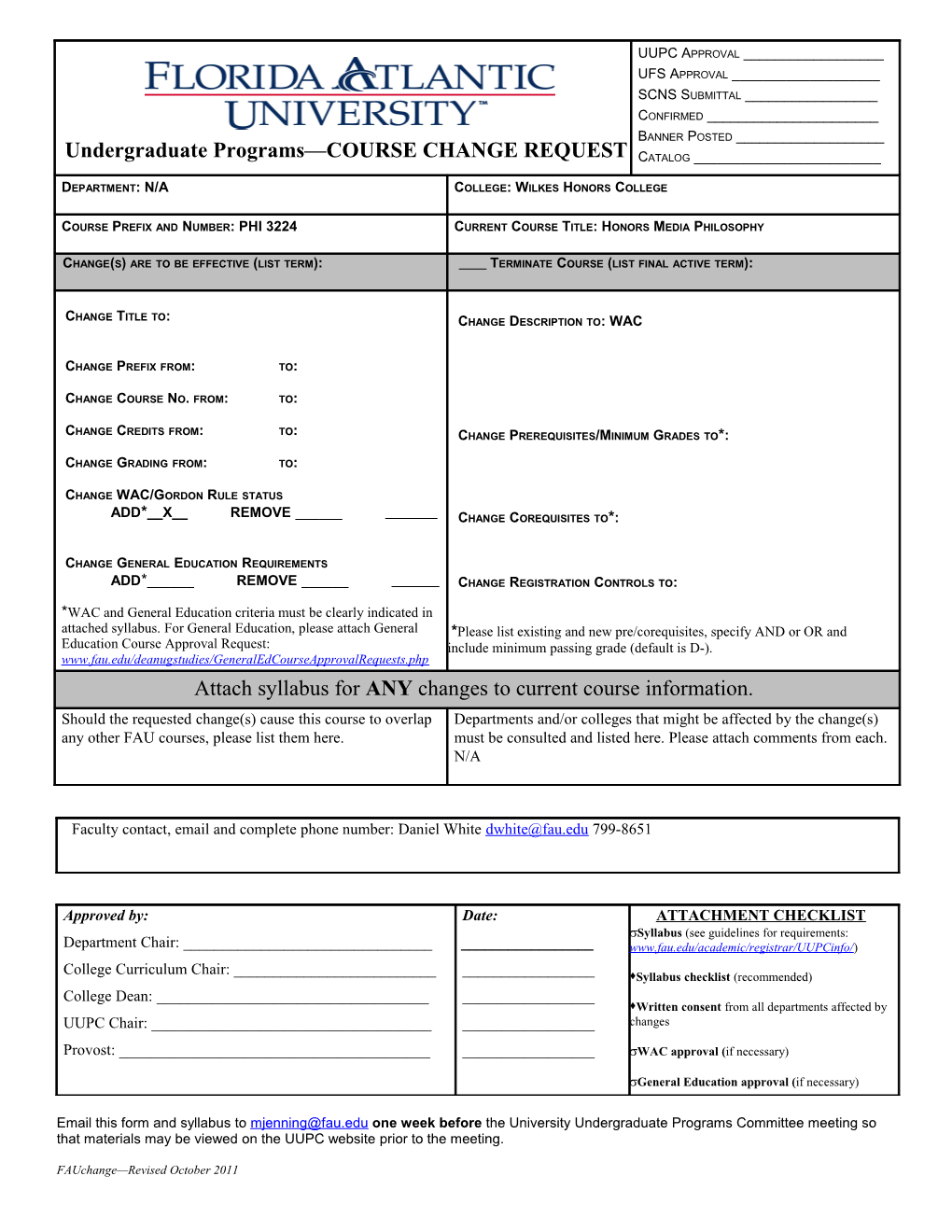 CD037, Course Termination Or Change Transmittal Form