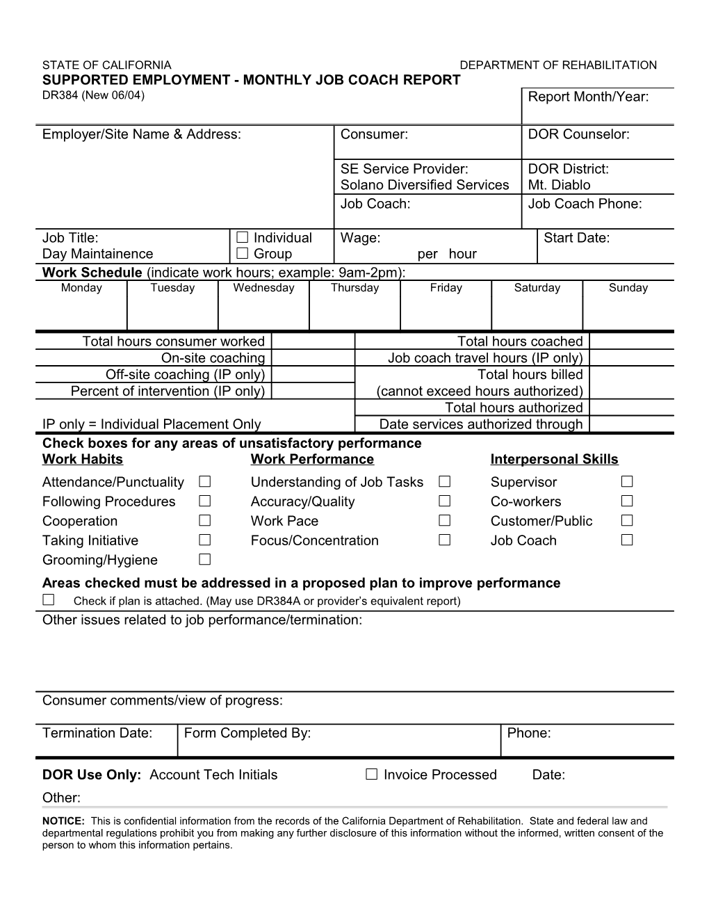 State of California - Department of Rehabilitation