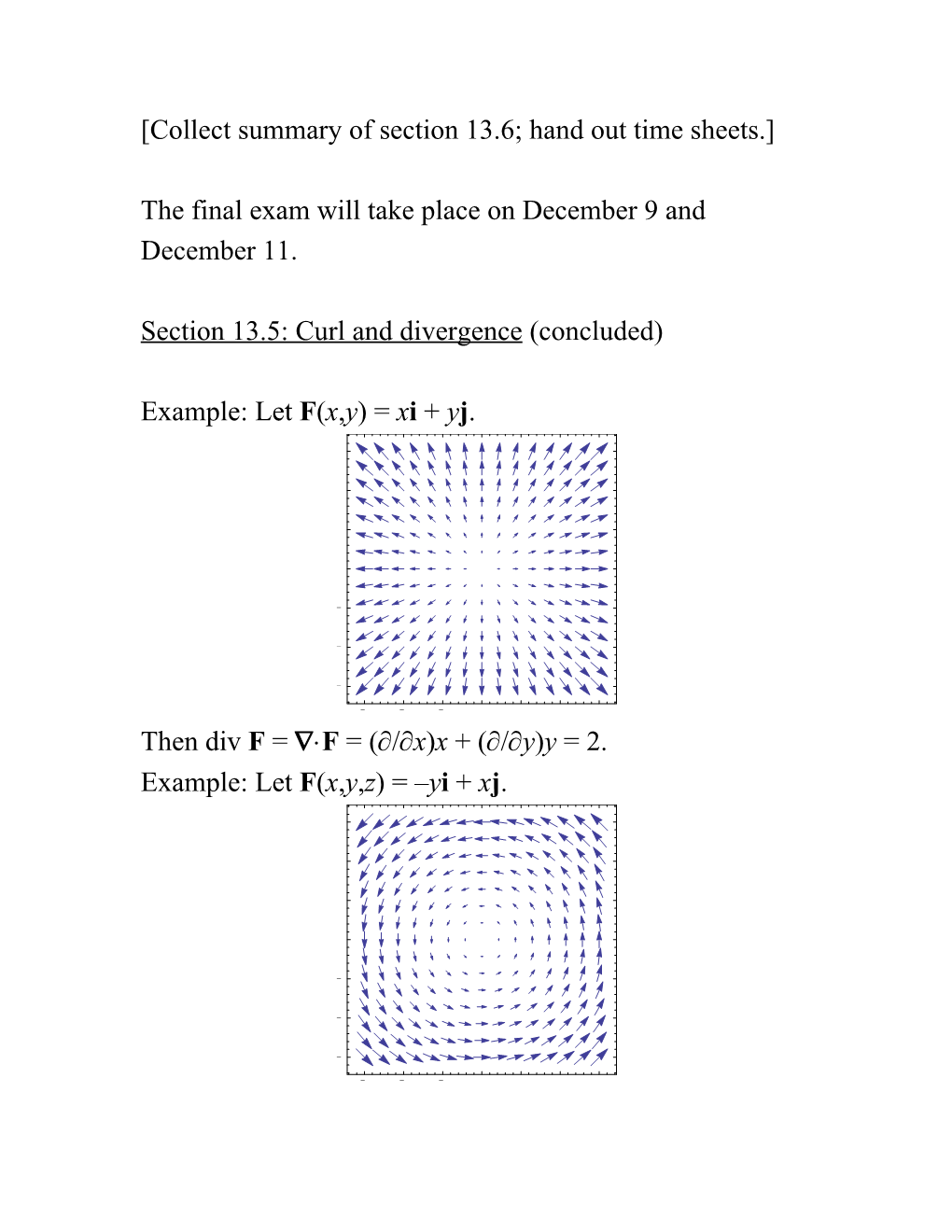 Collect Summary of Section 13.6; Hand out Time Sheets