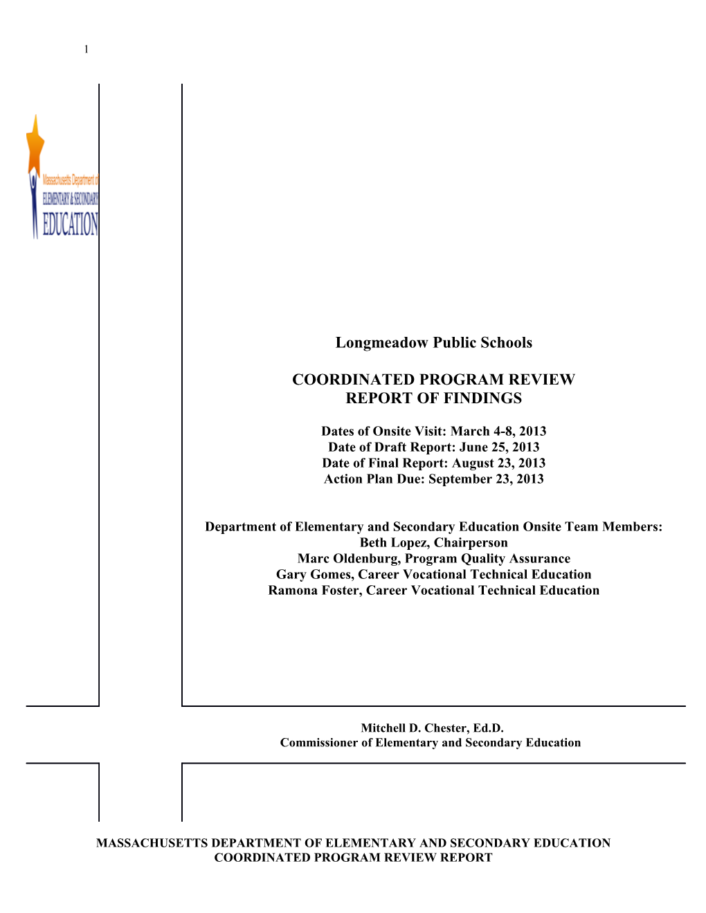 Longmeadow Public Schools CPR Final Report 2013