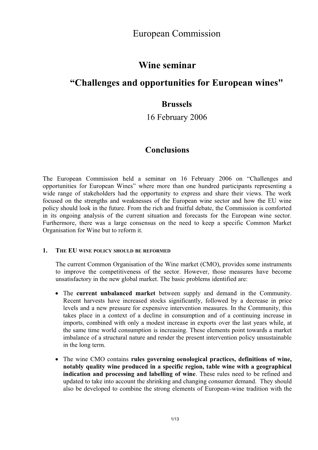 Challenges and Opportunities for European Wines