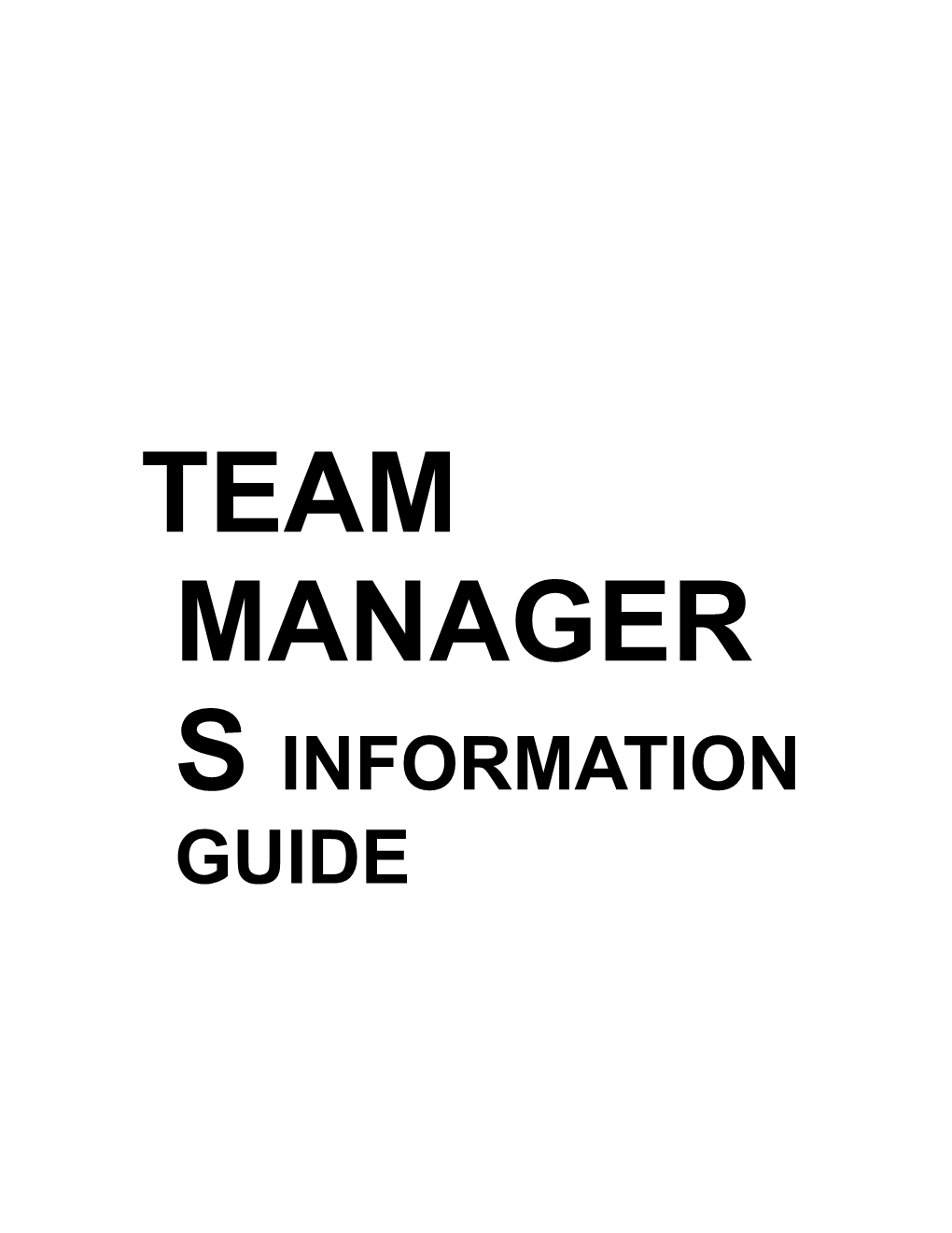 Team Managers Information Guide