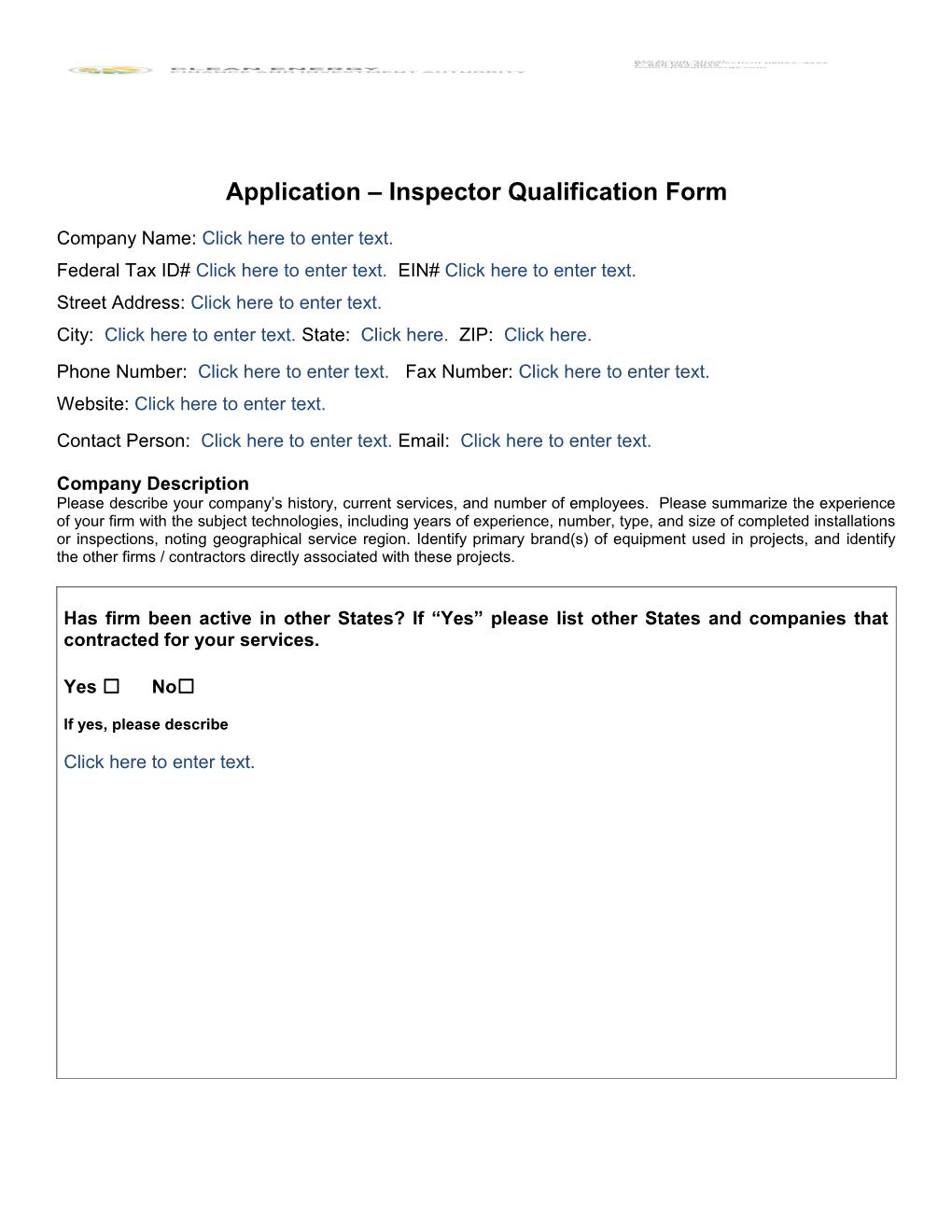 Application Inspector Qualification Form