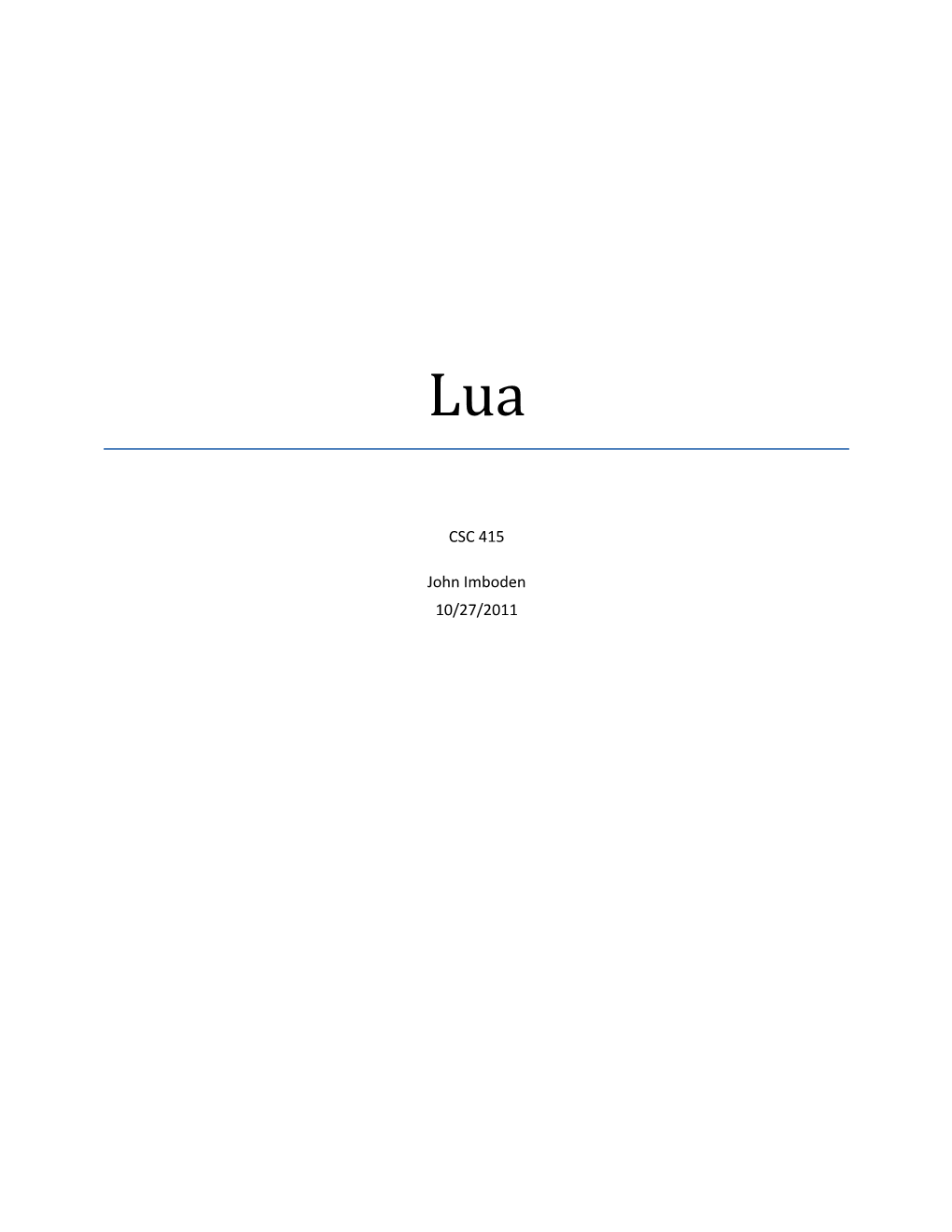 A Short History of Lua