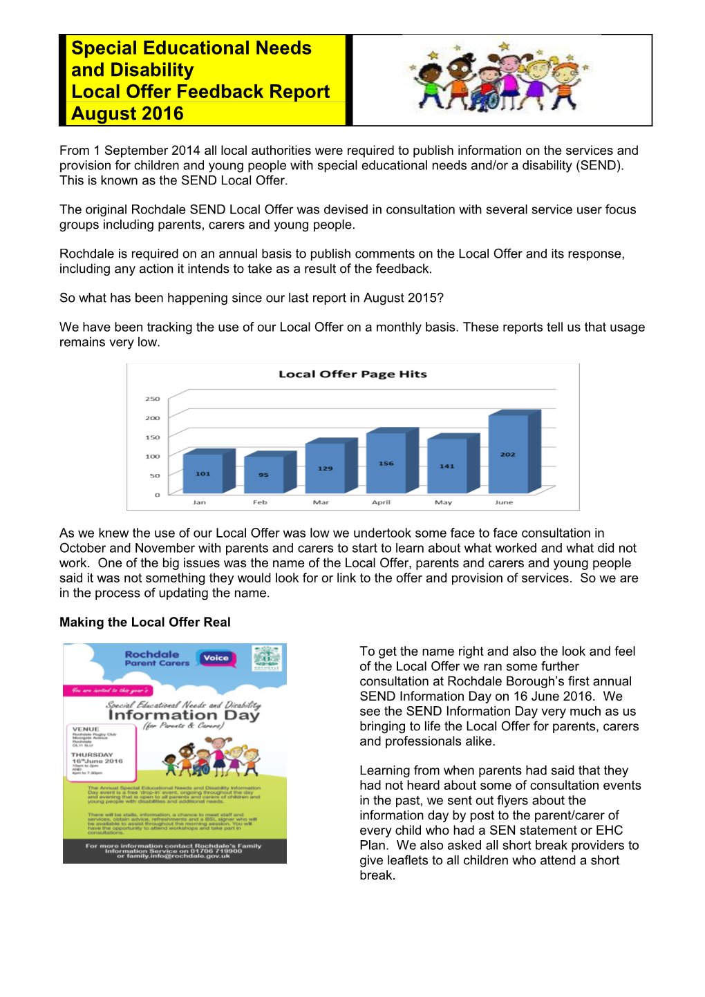 The Original Rochdale SEND Local Offer Was Devised in Consultation with Several Service