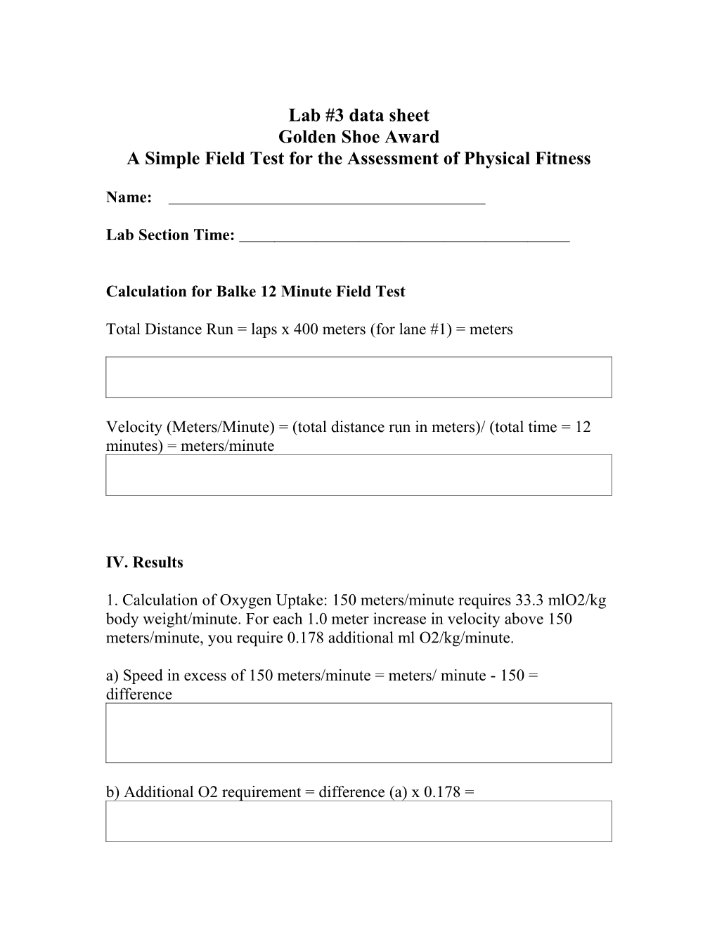 A Simple Field Test for the Assessment of Physical Fitness