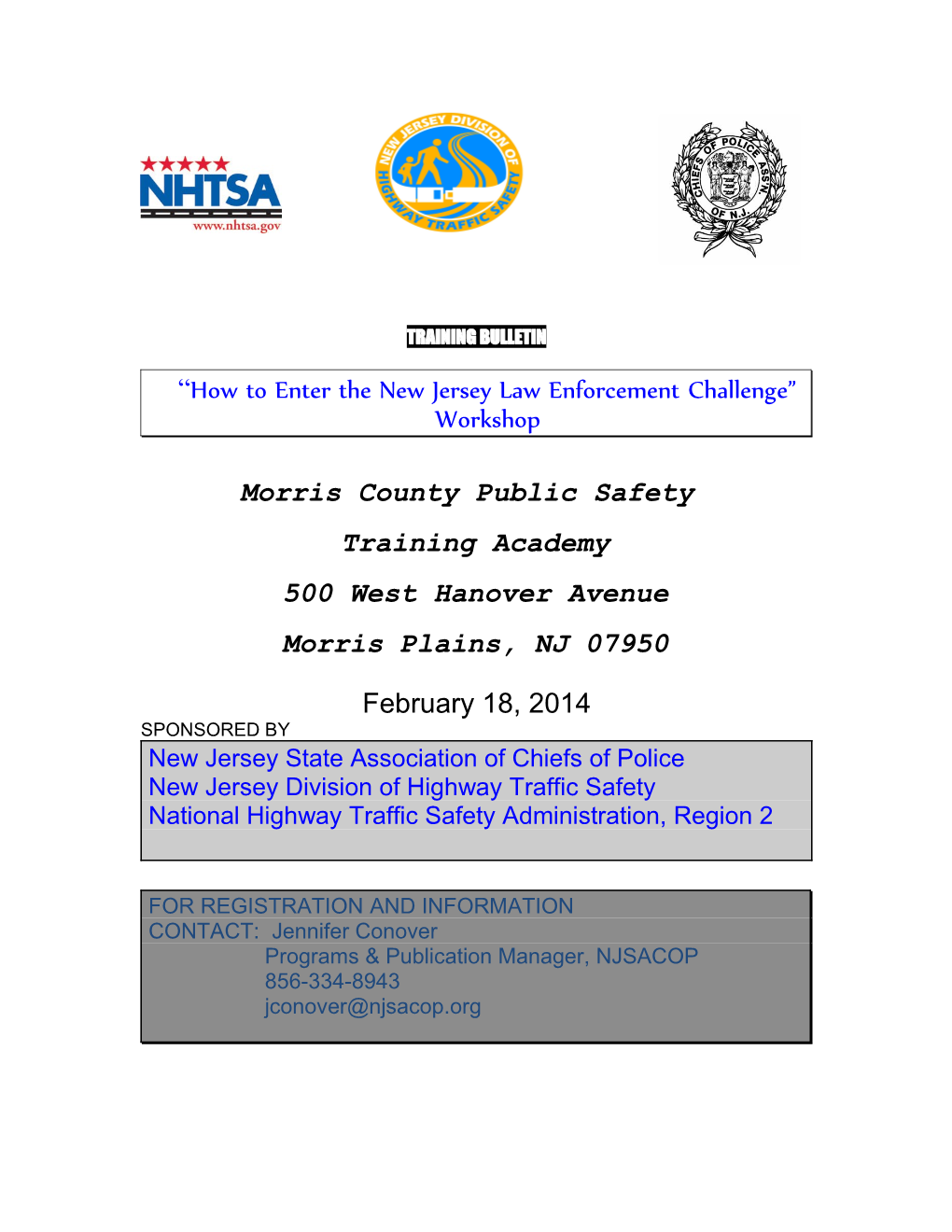 How to Enter the New Jersey Law Enforcement Challenge Workshop