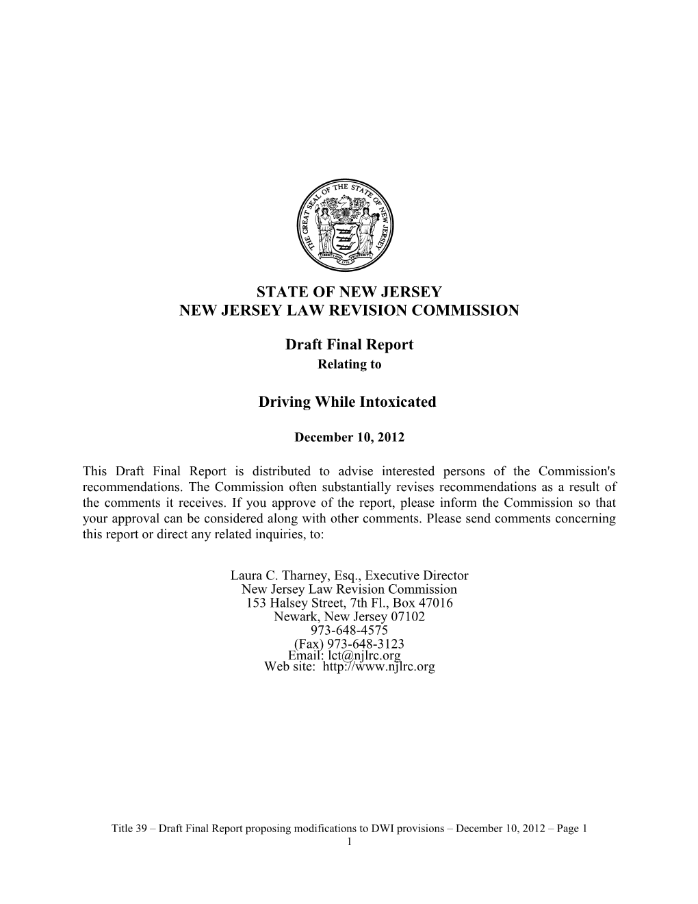 New Jersey Law Revision Commission s16