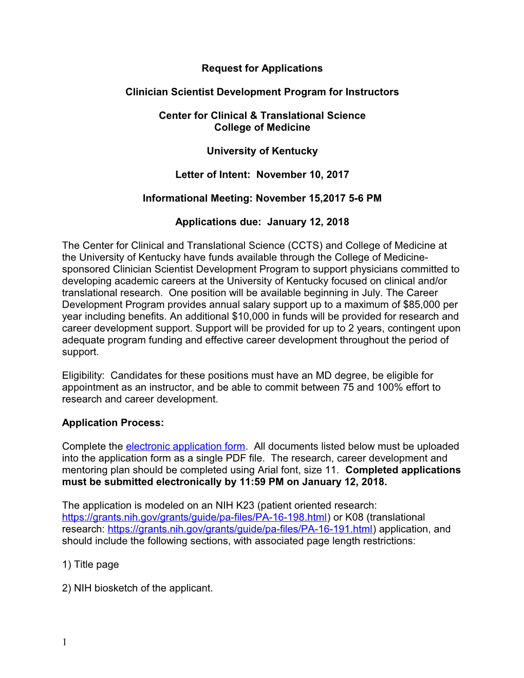 Clinician Scientist Development Program for Instructors