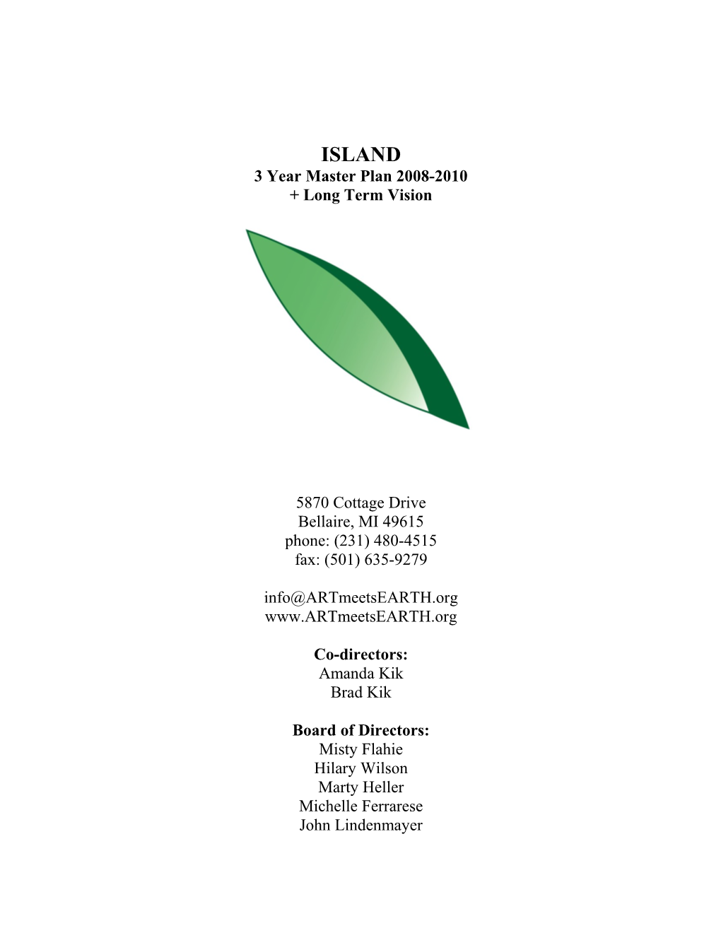 ISLAND Master Plan 2007-2010