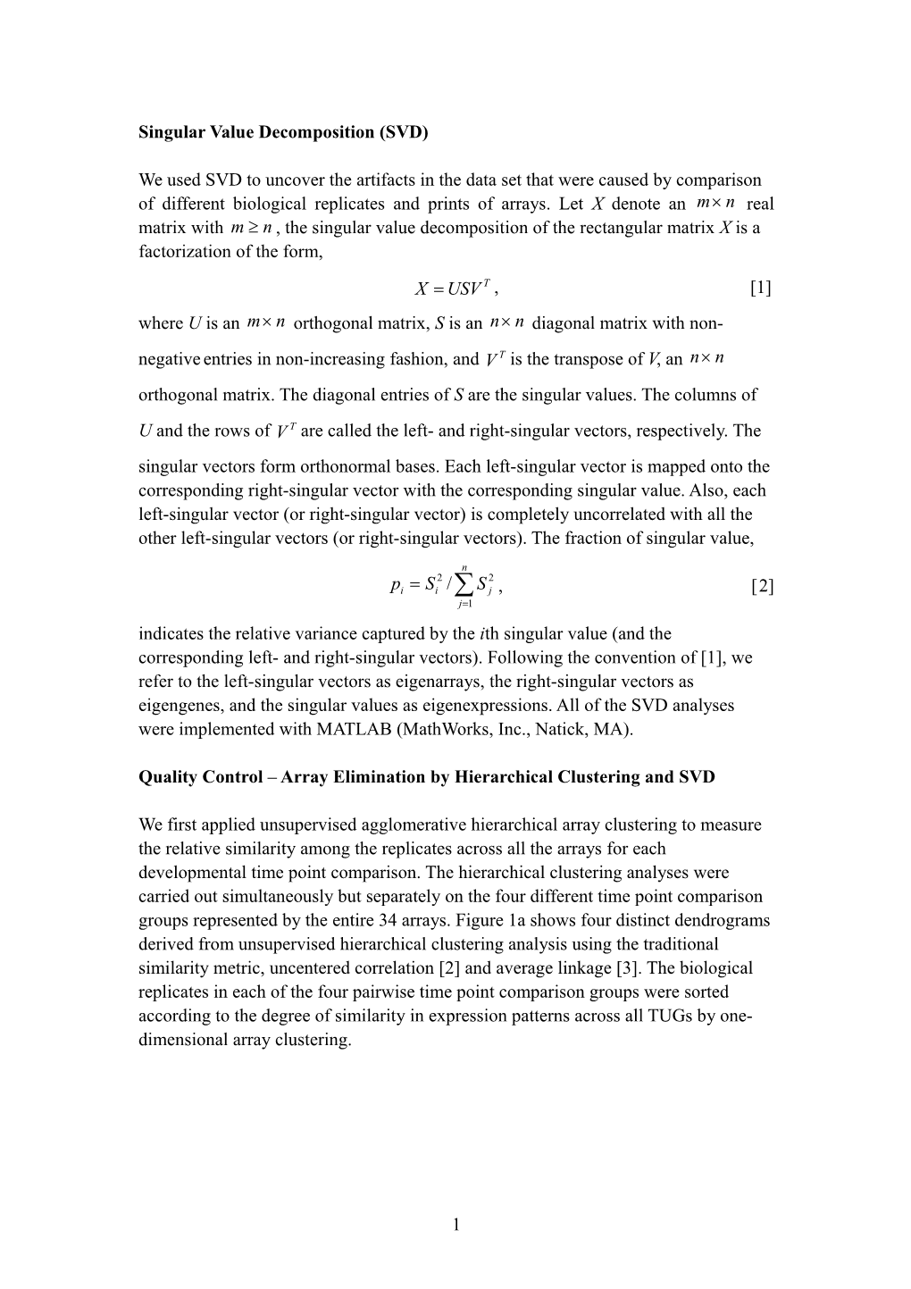 Singular Value Decomposition (SVD)